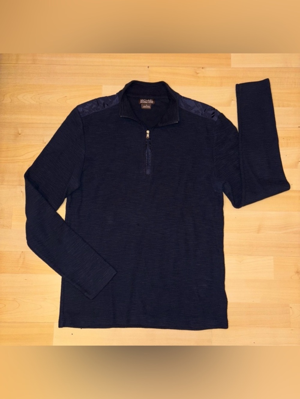 Michael Kors Sweater Men Small Midnight Blue 1/4 Zip Pullover Long Sleeve Golf